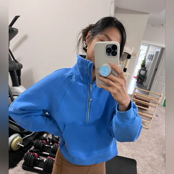Lululemon Scuba Oversized Funnel Neck Aero Blue Half-Zip Pullover XS